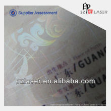 ID card laminating pouch film, hologram effect
